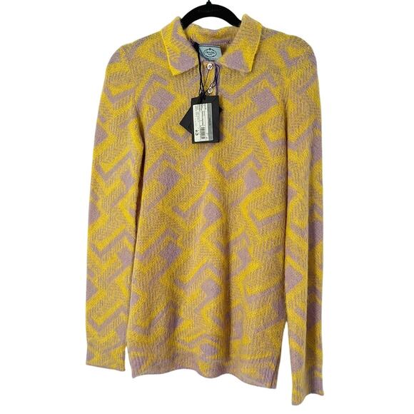 Prada NWT Women's Mohair Polo Multicolor Sweater